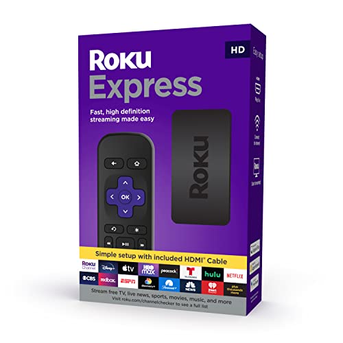 Roku 快递 |高清流媒体播放器，带高速 HDMI 电缆和简单遥控器