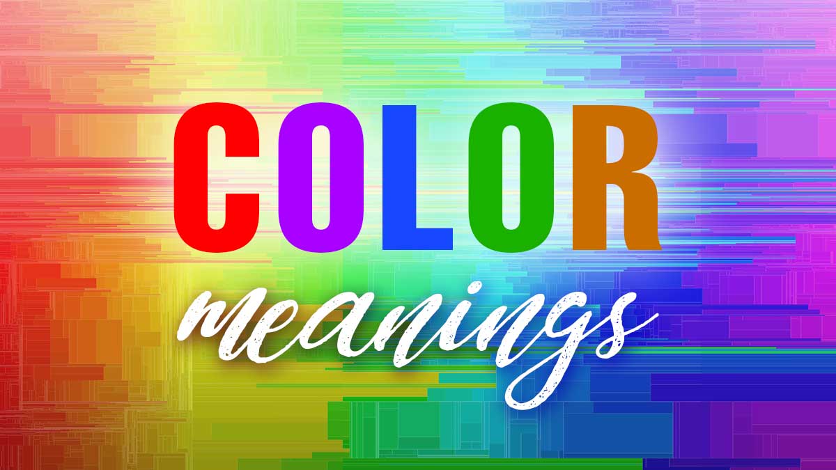 スクリプト内のさまざまな色と意味の文字COLORを含む赤から紫までの色のスペクトル。