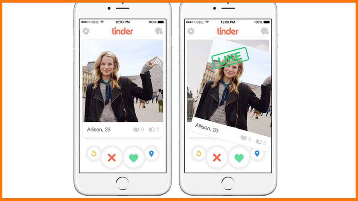 Deslizar a página do Tinder