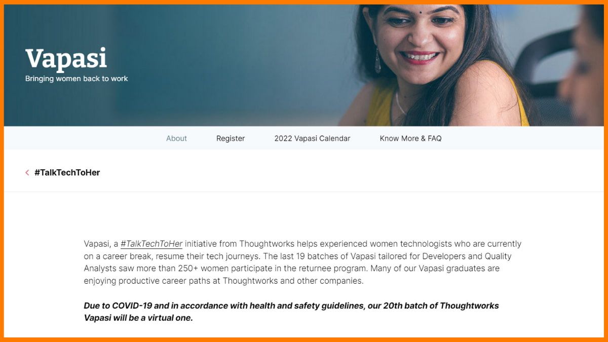 Homepage da Thoughtworks Vapasi