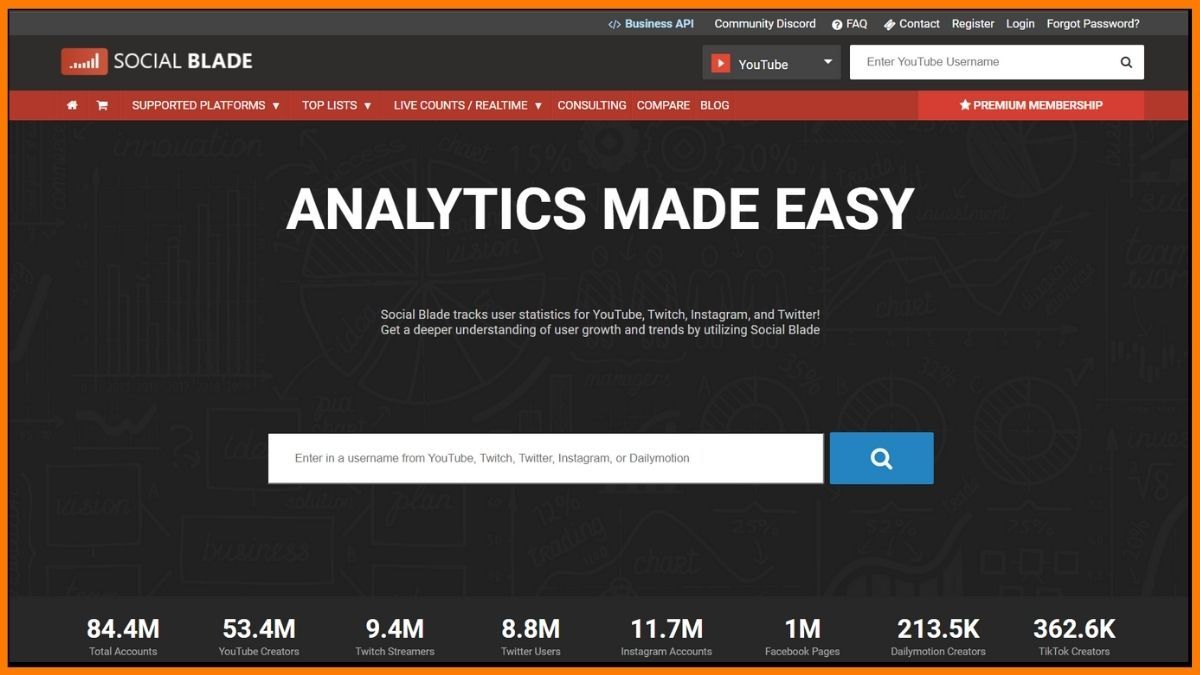 Social Blade - Outils d'analyse des concurrents SEO