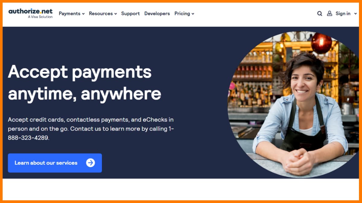 Authorize.net 웹사이트