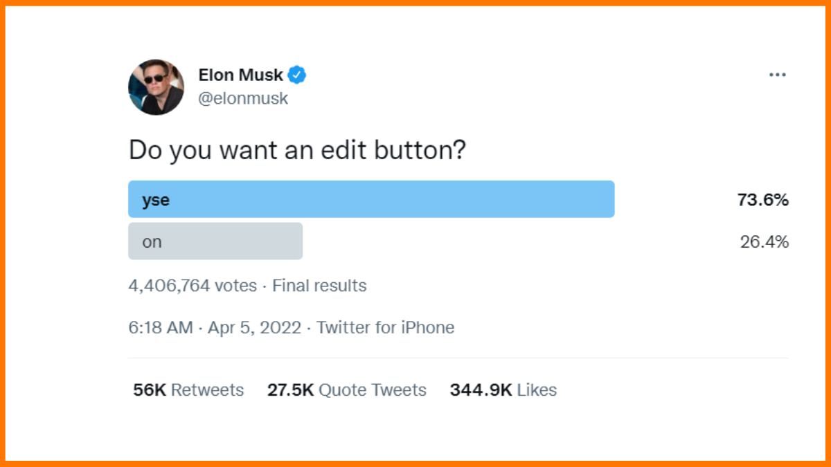 Elon Musk 편집 버튼 트윗