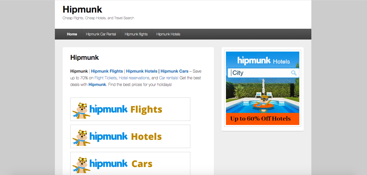 CTA 예시 Hipmunk 홈페이지