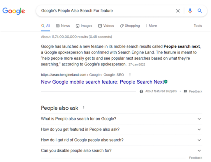 ¿Qué es la gente también busca o la gente también pregunta? 2 People Also Search