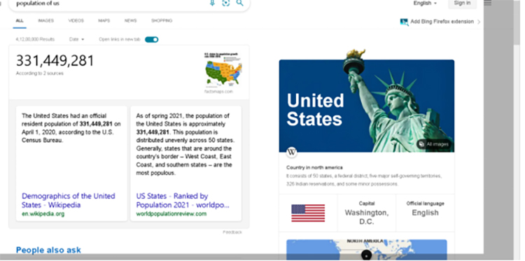Google, Bing, Yahoo: qual è la differenza tra loro? 4 Bing Search Display