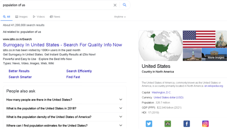 Google, Bing, Yahoo: qual è la differenza tra loro? 3 Yahoo Search Display