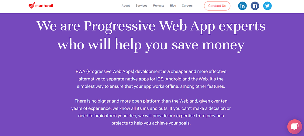 société de développement d'applications Web progressives