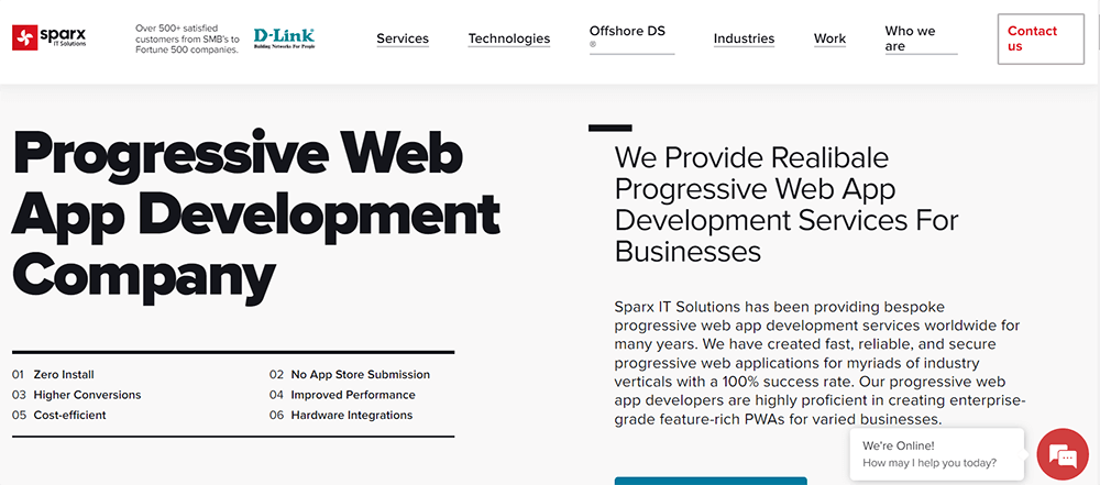 services de développement pwa