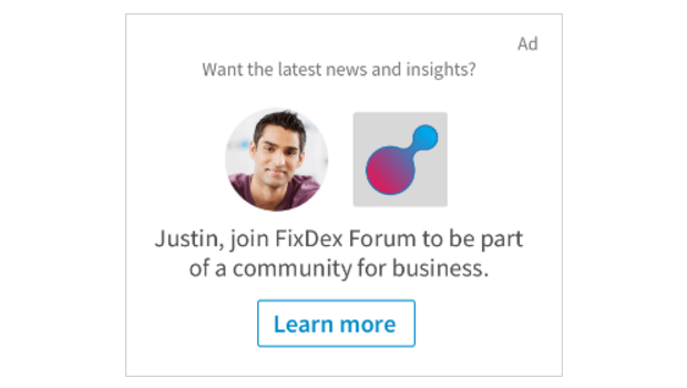 Przykład reklam dynamicznych LinkedIn
