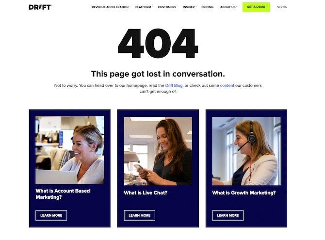 ejemplo de página de error 404