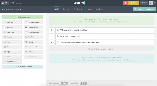 Typeform çevrimiçi anket yazılımı