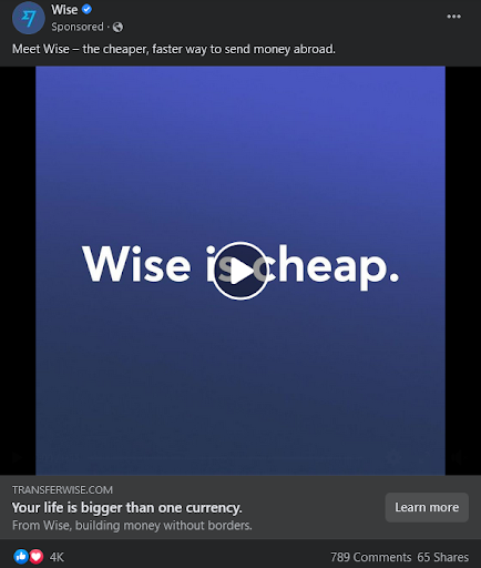 Przykład mądrej reklamy wideo In-Feed