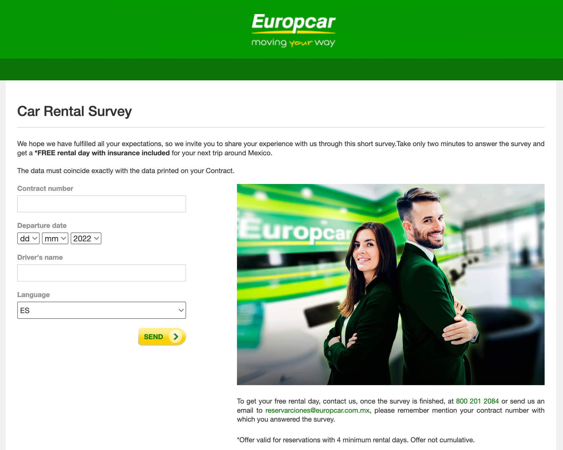 Sondaggio autonoleggio europcar