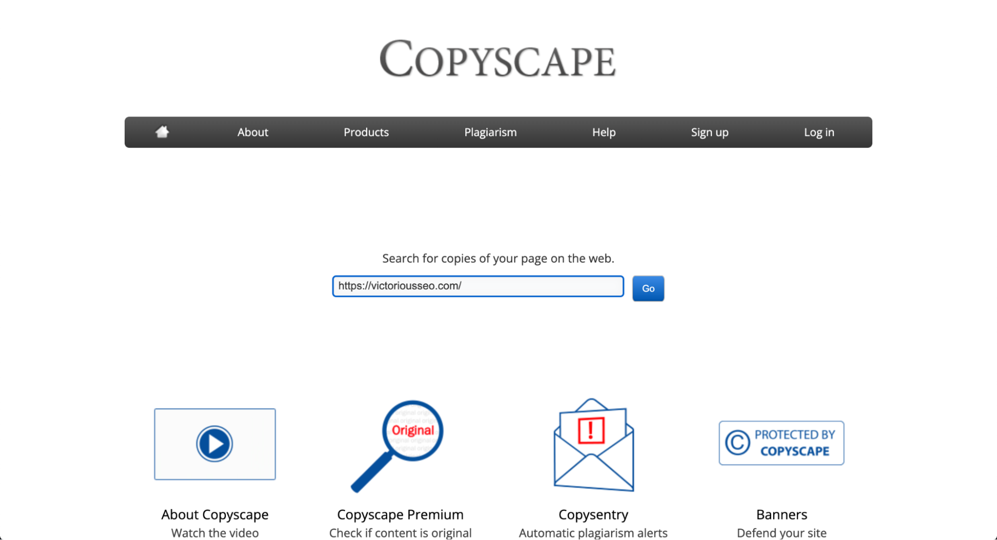 captură de ecran din copyscape