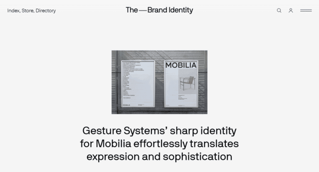 Screenshot del sito web di Brand Identity