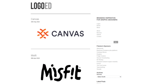 Screenshot del sito Web con logo