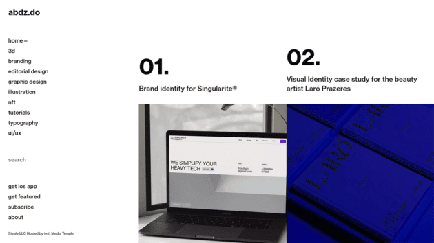 Screenshot del sito web di Abduzeedo