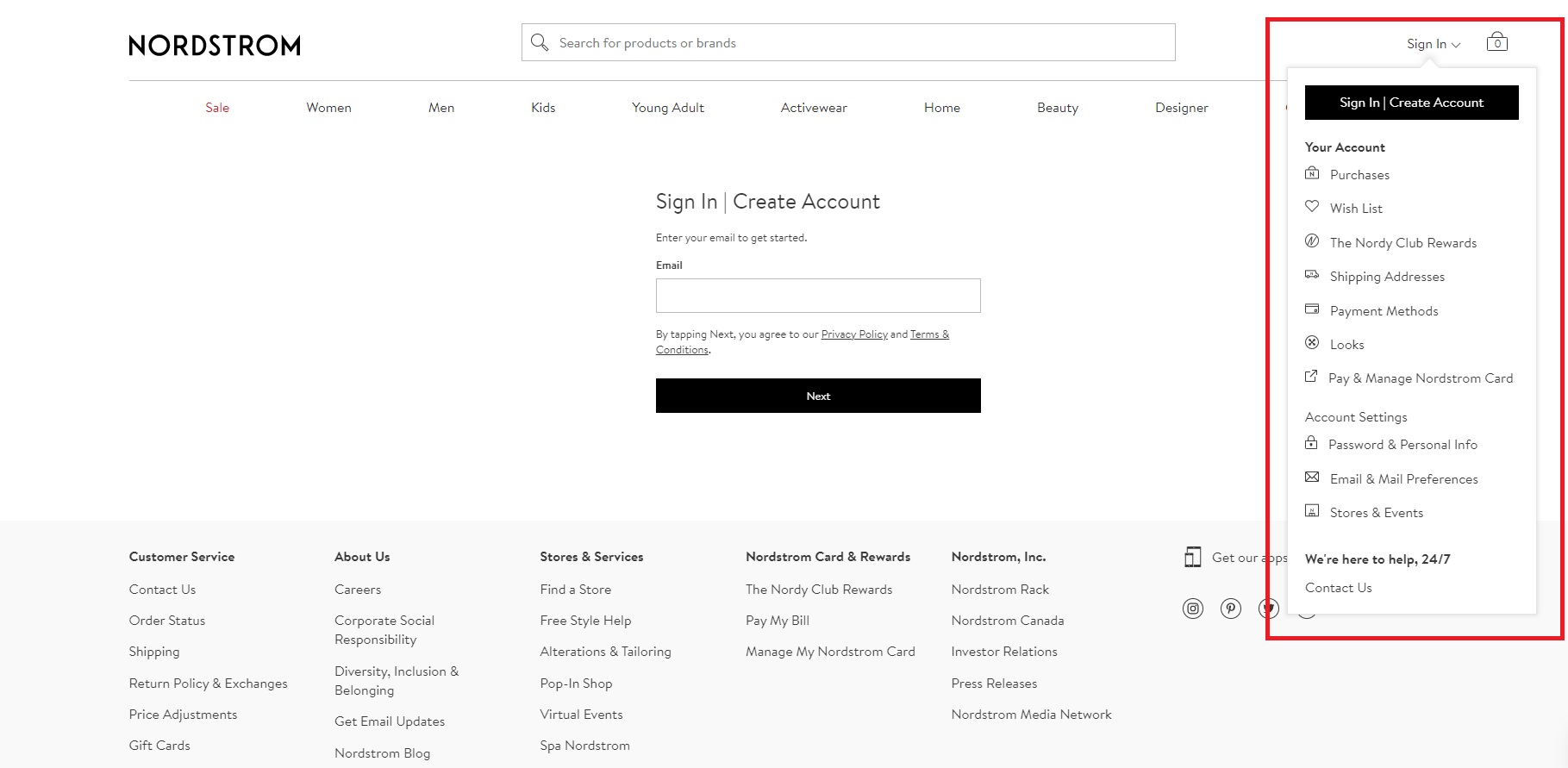Login do cliente
