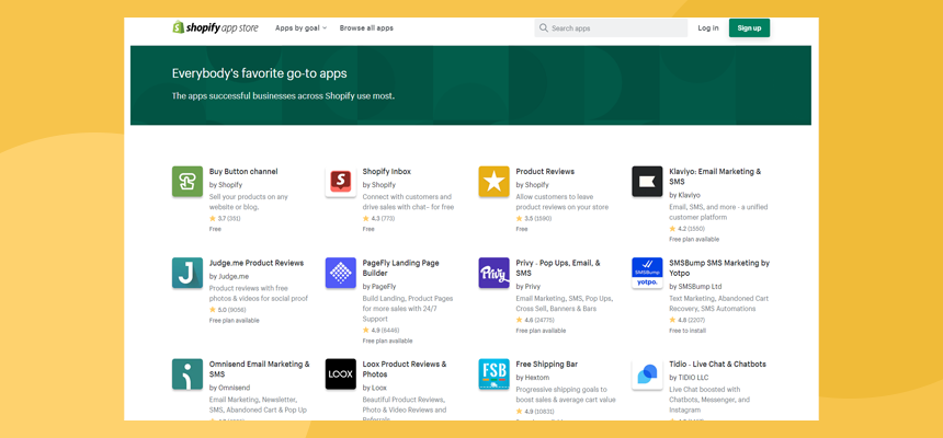 Lihat AppStore Shopify hari ini Check out the Shopify AppStore today