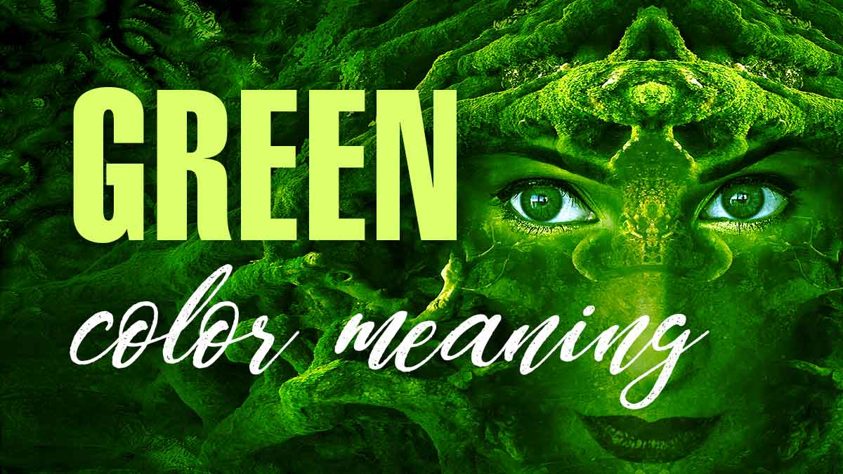 gros plan sur un beau visage féminin fait de mousse verte dit la signification de la couleur verte.
