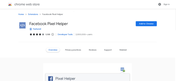 ابدأ مع Facebook Pixel Helper: دليل خطوة بخطوة 2 Facebook Pixel Helper chrome