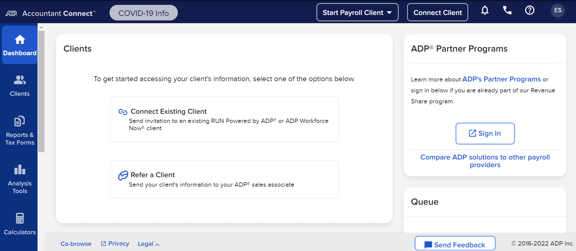adp 會計連接儀表板