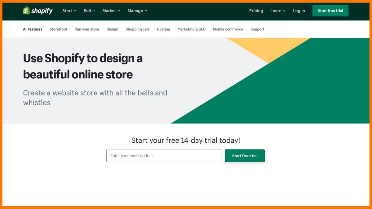 Construtor de sites da Shopify
