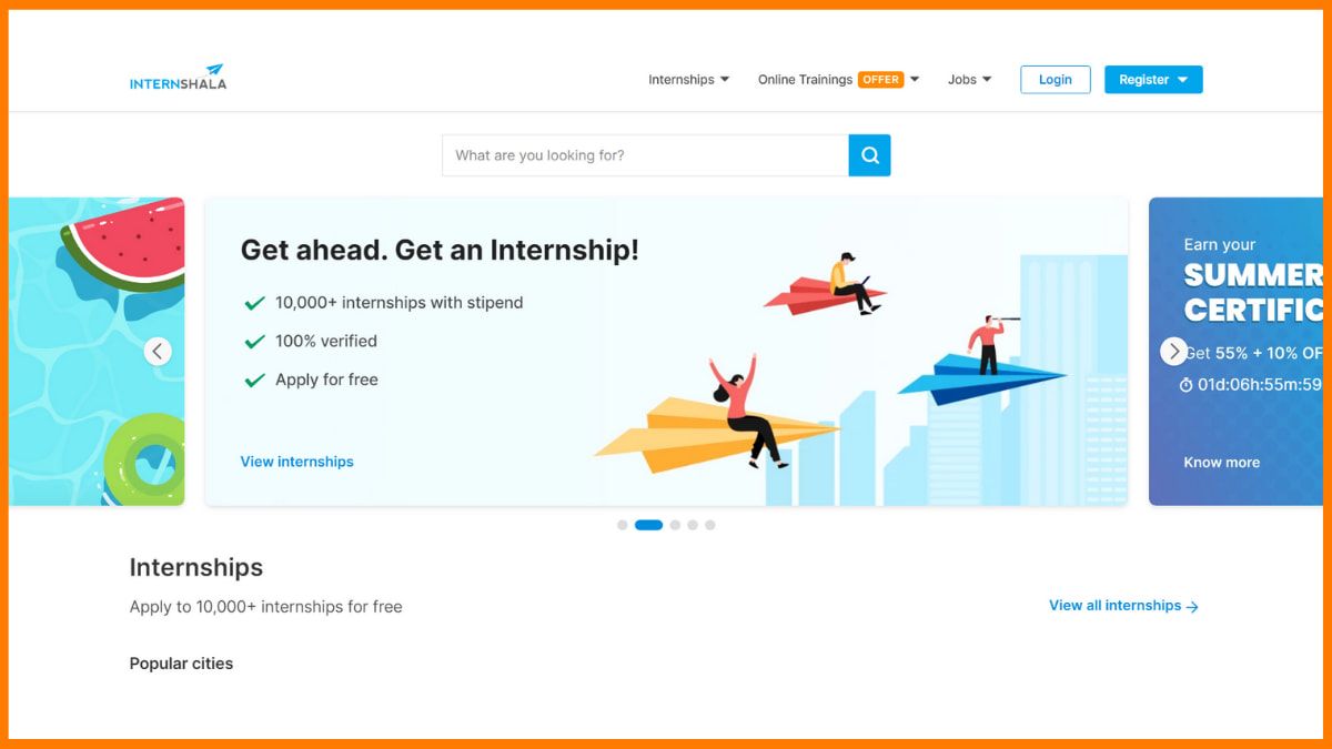 Internshala Web Sitesi