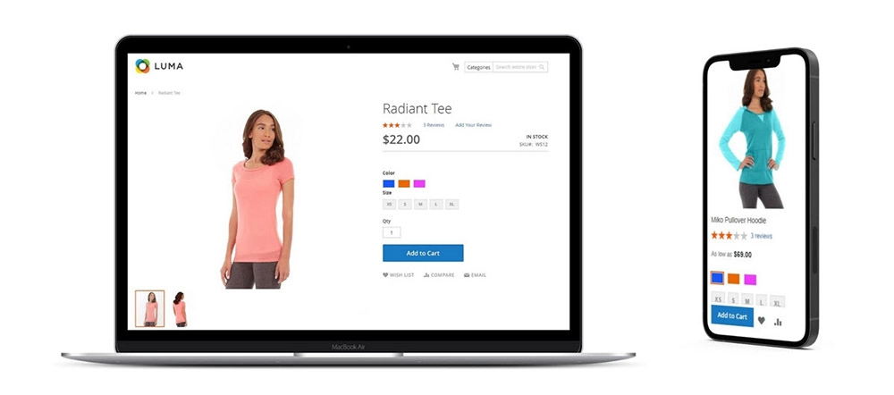 échantillon de couleur magento avec zoom cmsmart