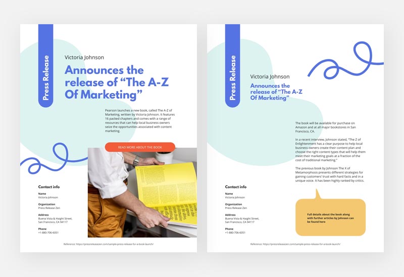 Modello di comunicato stampa creativo