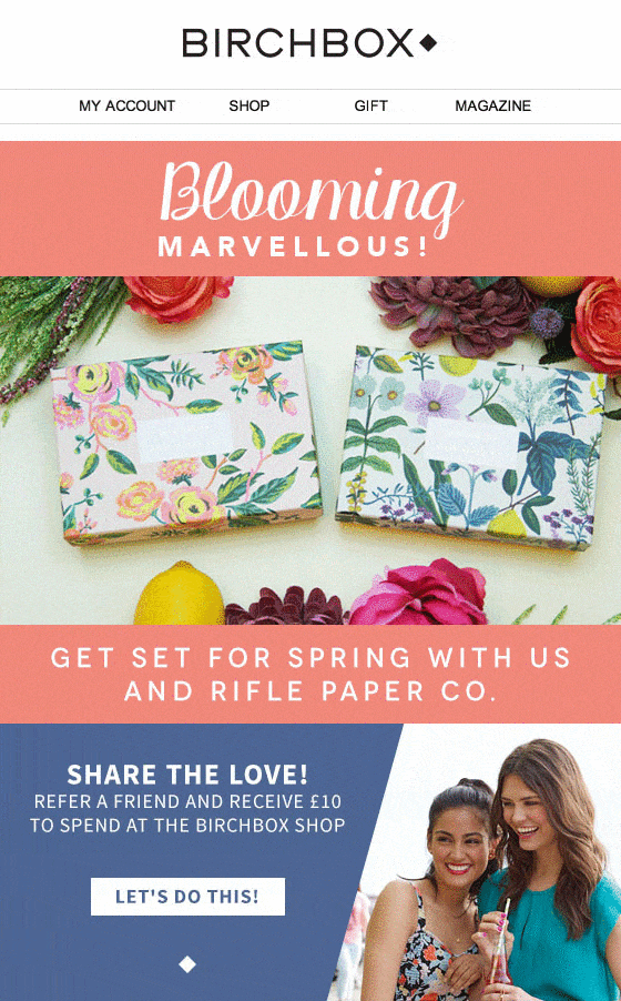 Birchbox – E-Mail-Sharing mit Incentive