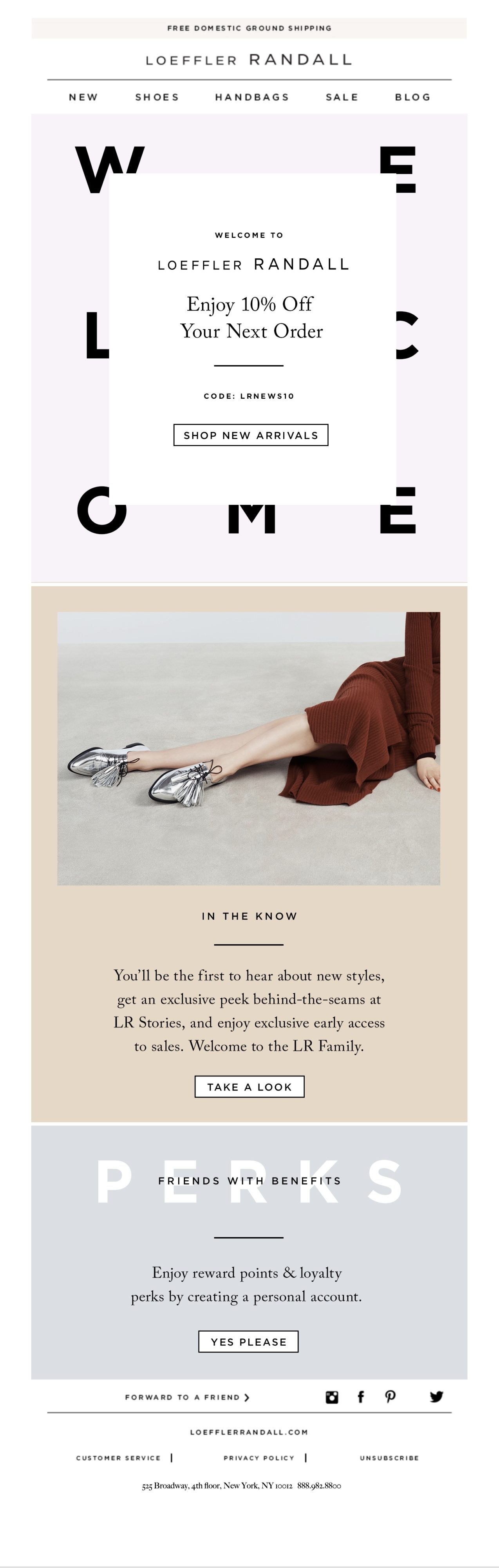 Pengecer Loeffler Randall mengubah email selamat datang berbasis promosi menjadi alat yang ampuh yang dapat digunakan untuk meningkatkan pendapatan.