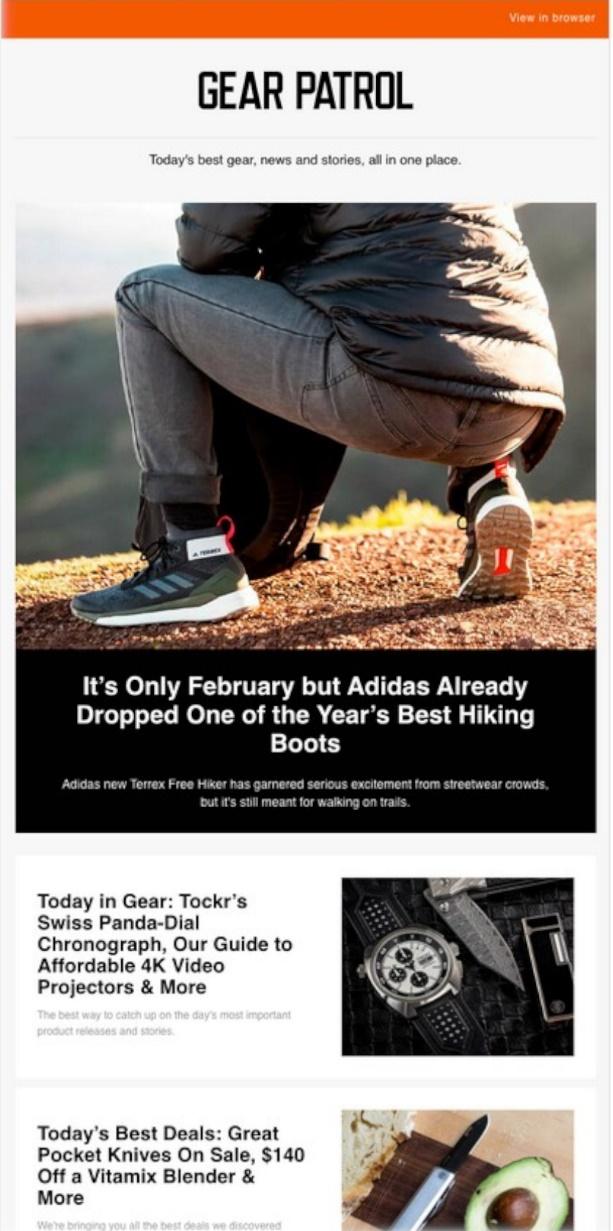 Gear Patrol-E-Mail-Beispiel