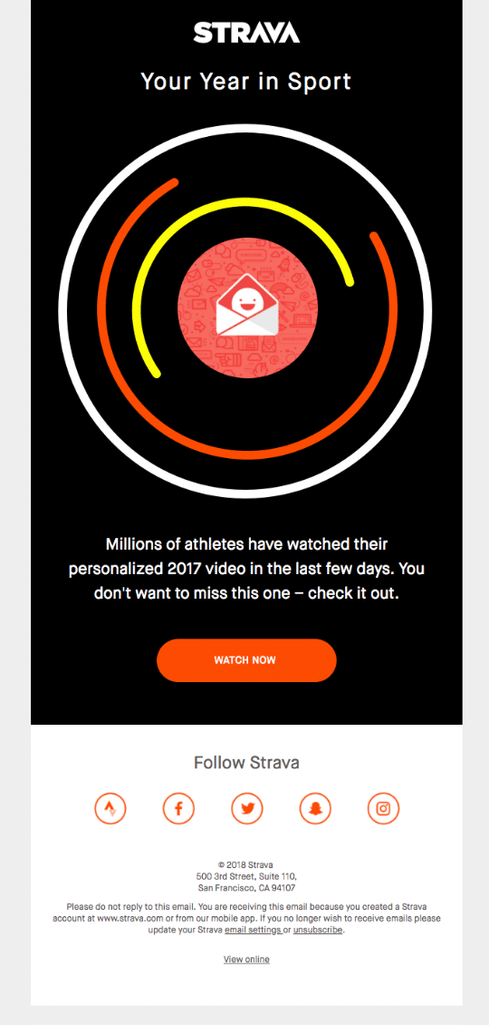 Contoh email Strava
