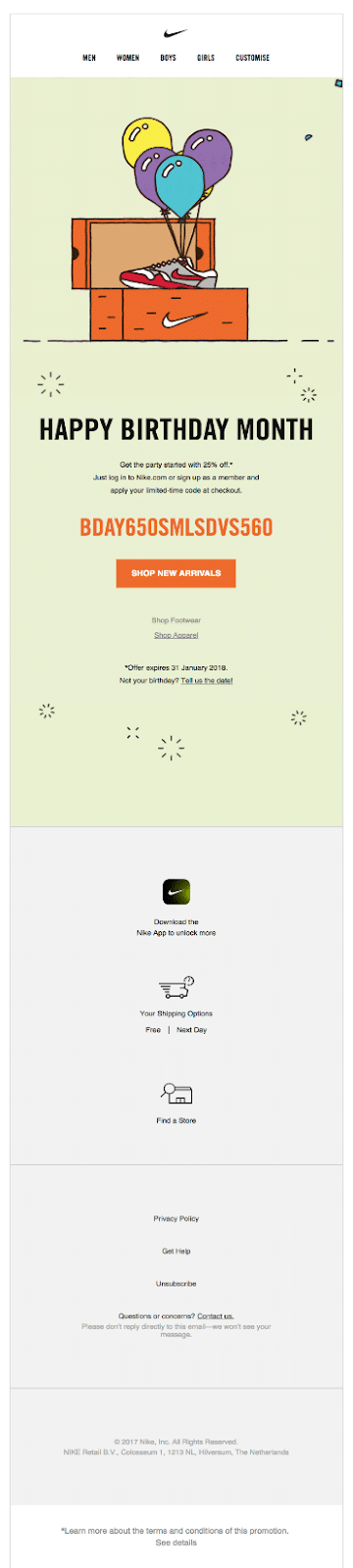 contoh email nike