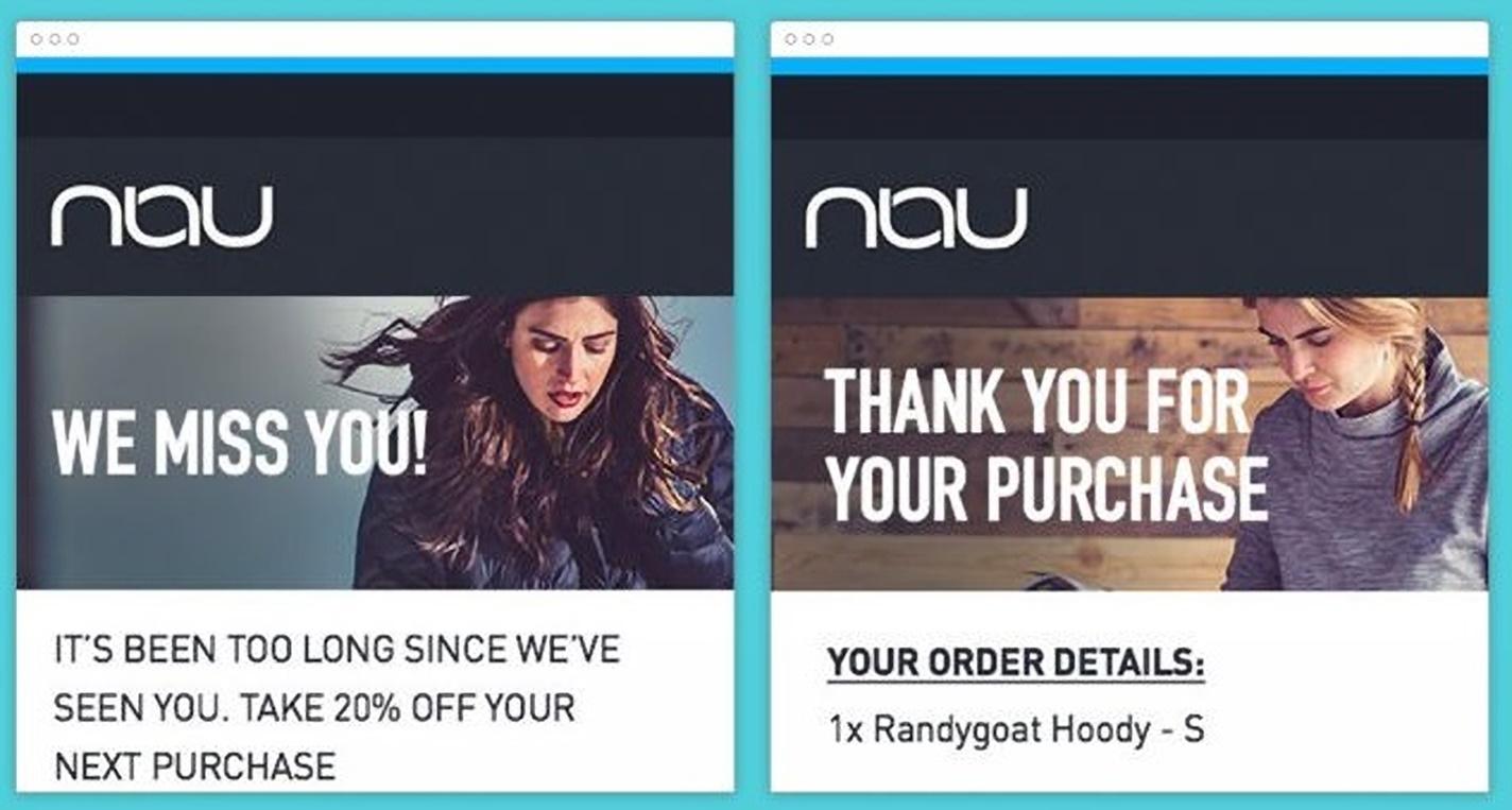 nau exemples d'e-mails de bienvenue