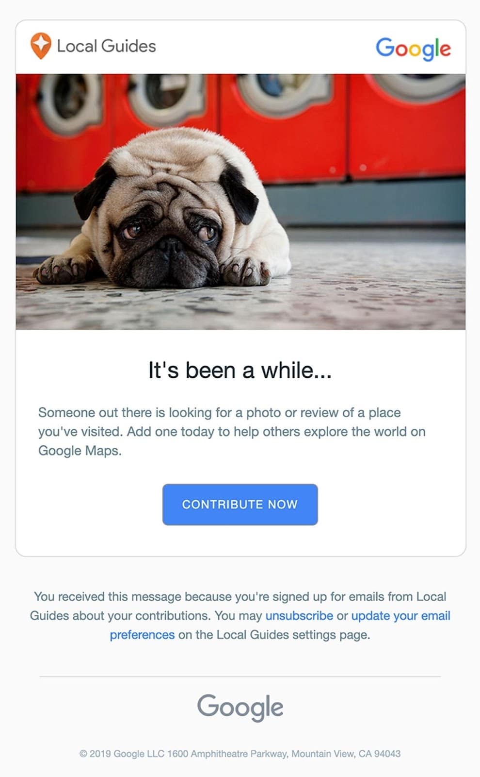 exemple google pour un contributeur inactif