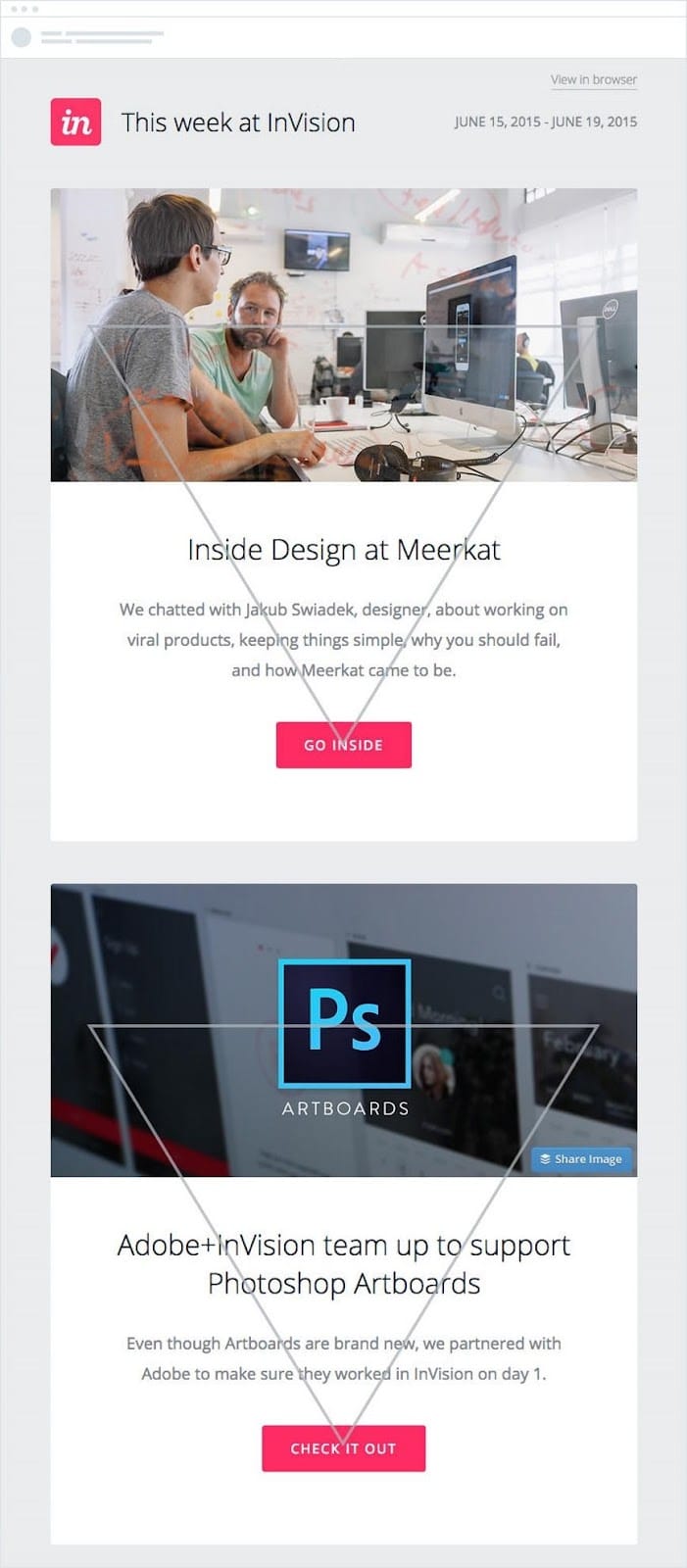 Invisionメールの例