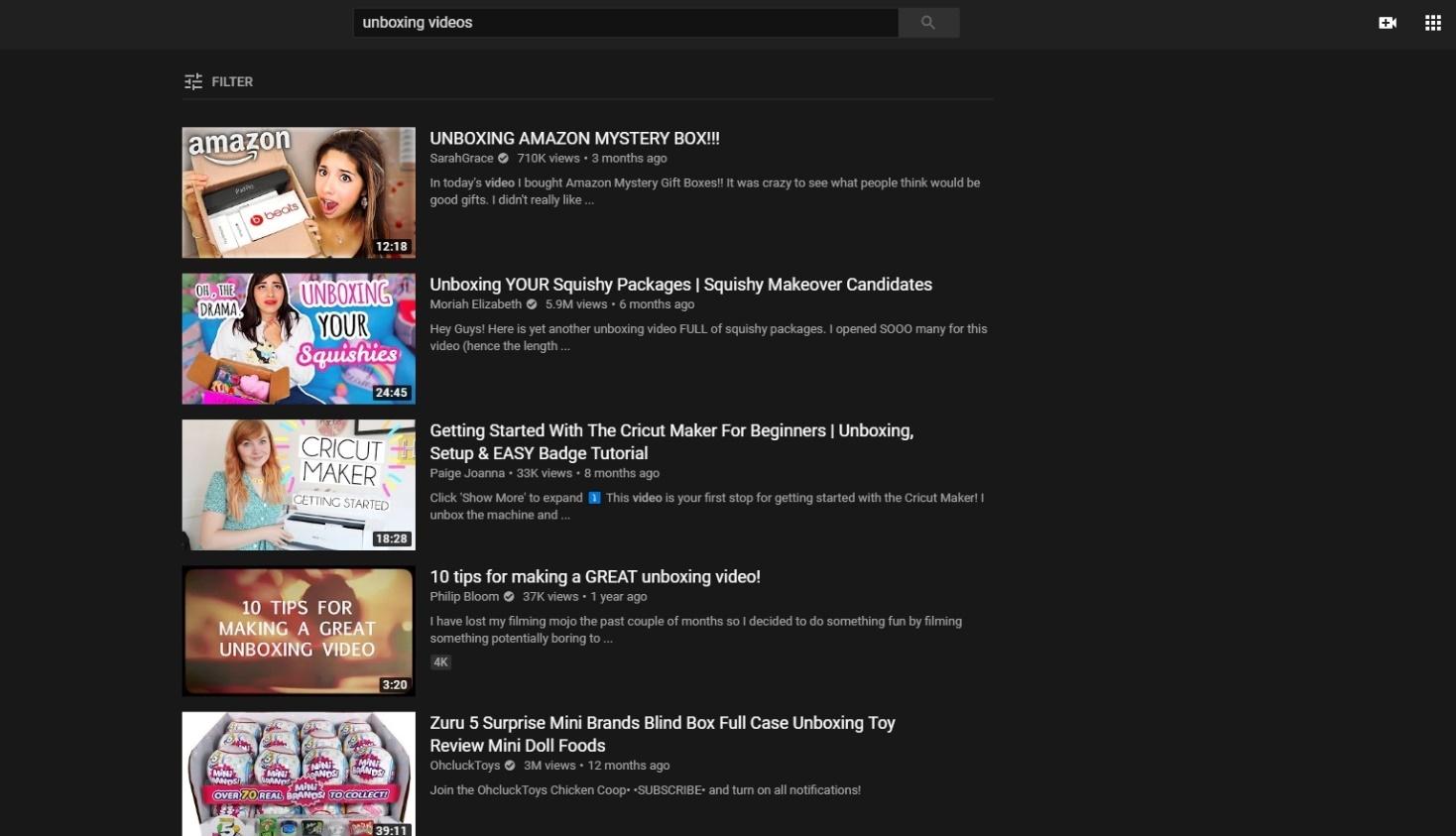 ビデオマーケティングのYouTubeの例