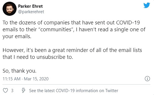 Flut von Covid-19-E-Mails löst Twitter-Reaktion aus