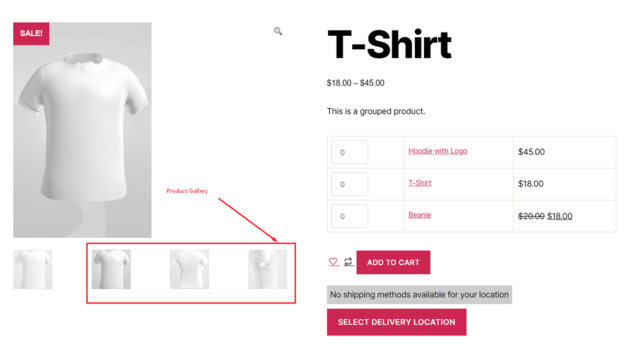 Woocommerce-со списком товаров-галерея страниц