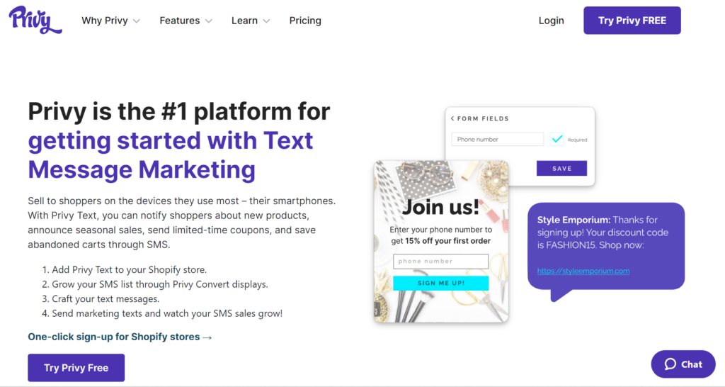 Платформа SMS-маркетинга Privy
