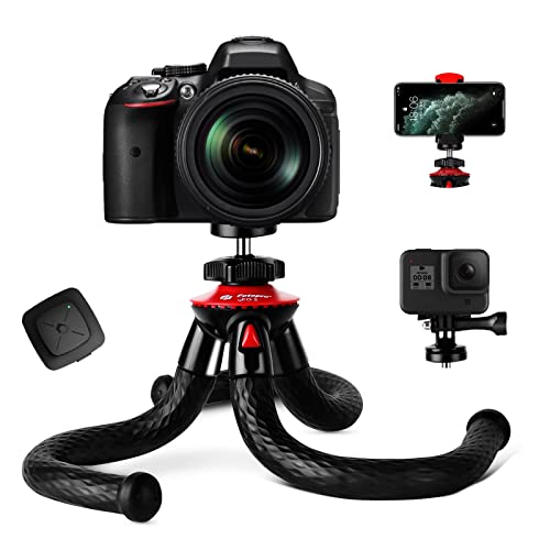 ขาตั้งกล้องสำหรับ iPhone, ขาตั้งกล้องแบบยืดหยุ่นได้ Fotopro พร้อมรีโมทสำหรับ iPhone 12 XS, Samsung, ขาตั้งโทรศัพท์แบบกันน้ำและป้องกันการแตกสำหรับ GoPro, ขาตั้งกล้องสำหรับเดินทางแบบพกพาสำหรับการสตรีมวิดีโอ Vlogging แบบสด