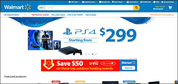 Местоположение корзины покупок Walmart