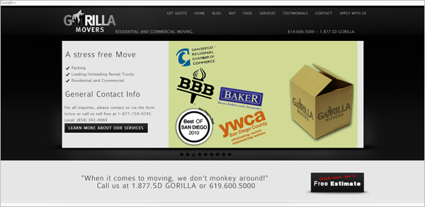 Расплывчатые ярлыки Gorila Movers