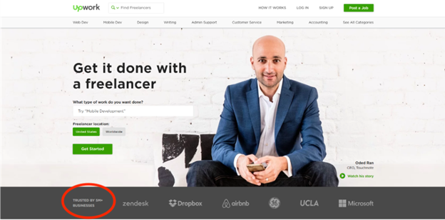 UpworkWebsite Trusted by Millions of Customers