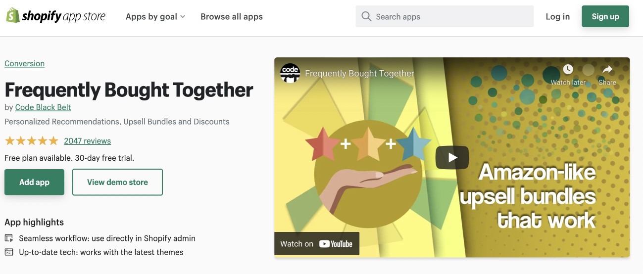 Application fréquemment achetée ensemble