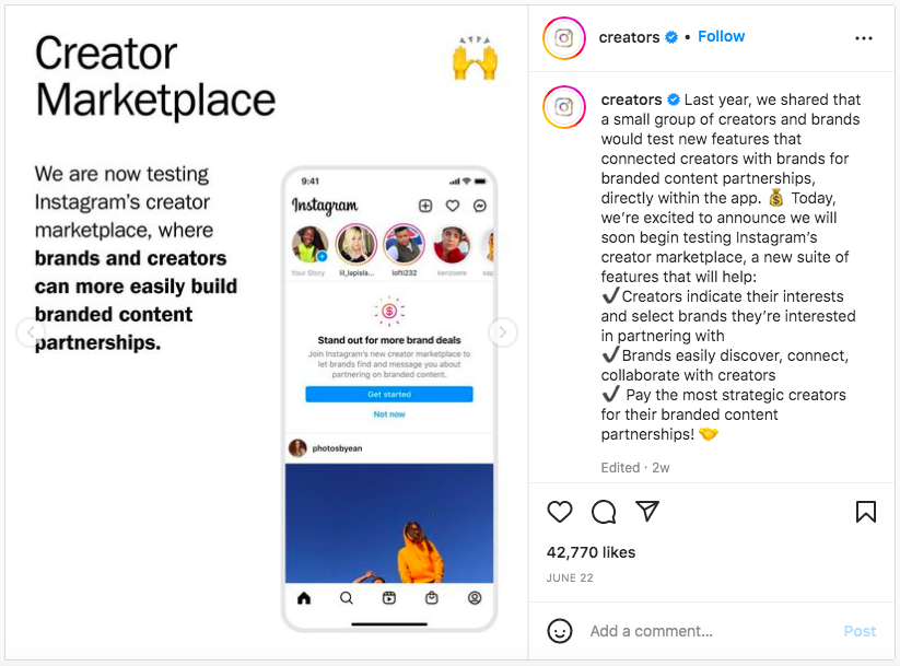 Instagram 创作者市场 | Instagram.com