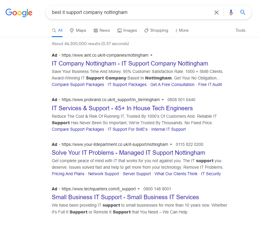 лучшая компания ИТ-поддержки Поиск Google